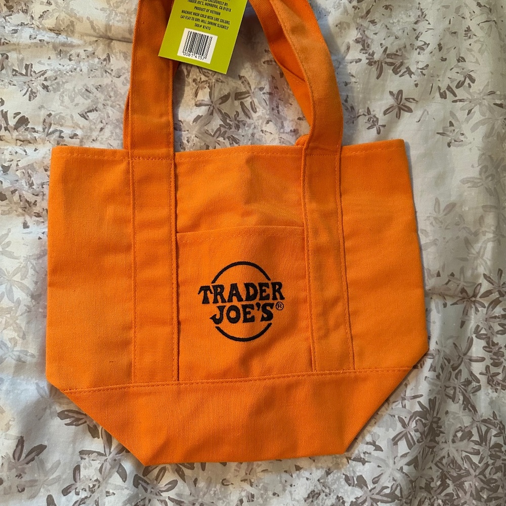 NWT Trader Joe's Orange Canvas Tote Bag